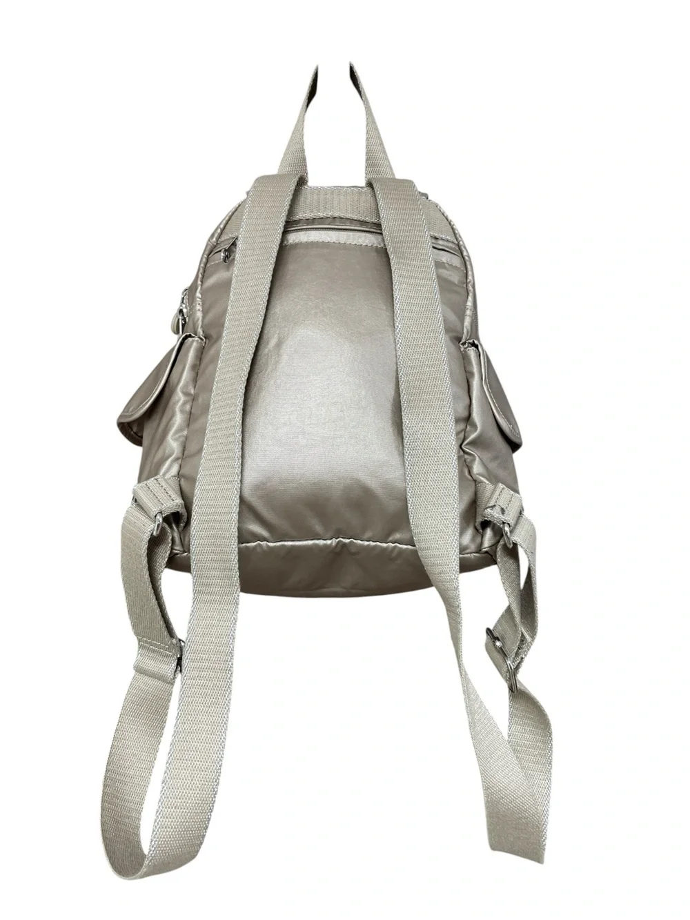 Kipling Metallic Taupe Mini Backpack Flap Zip